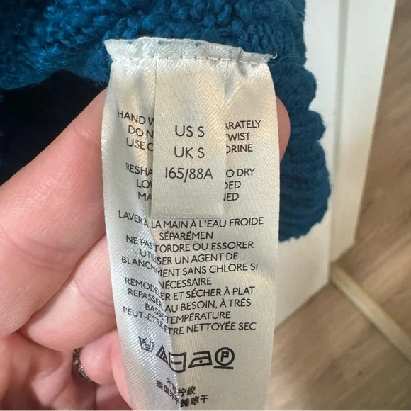 Free People Brookside Tunic Oversized Sweater Teal Size S - Picture 6 of 11